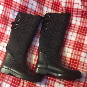 Coach rain tall boots sz 8